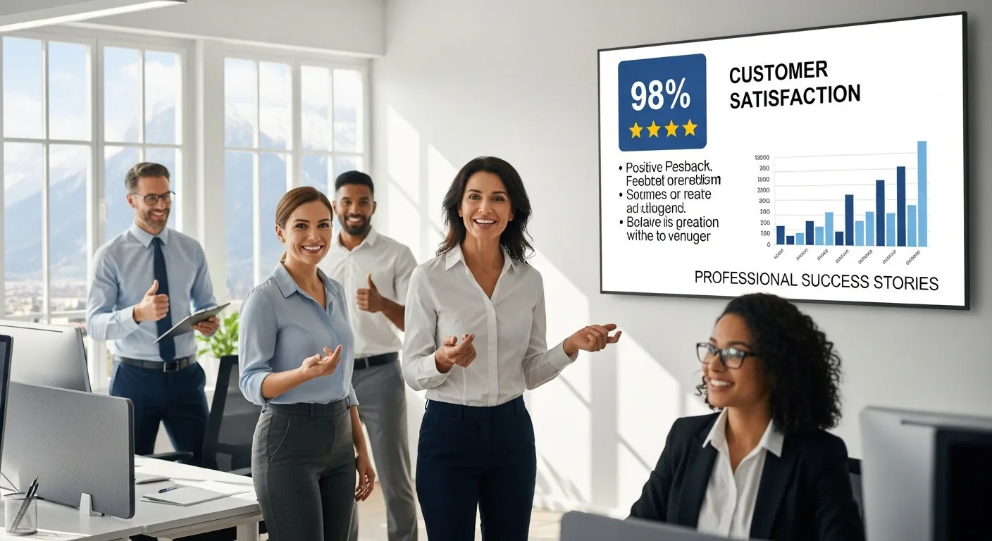 Clients satisfaits partageant leurs témoignages — références et success stories PME en Valais par Jump Online Sion